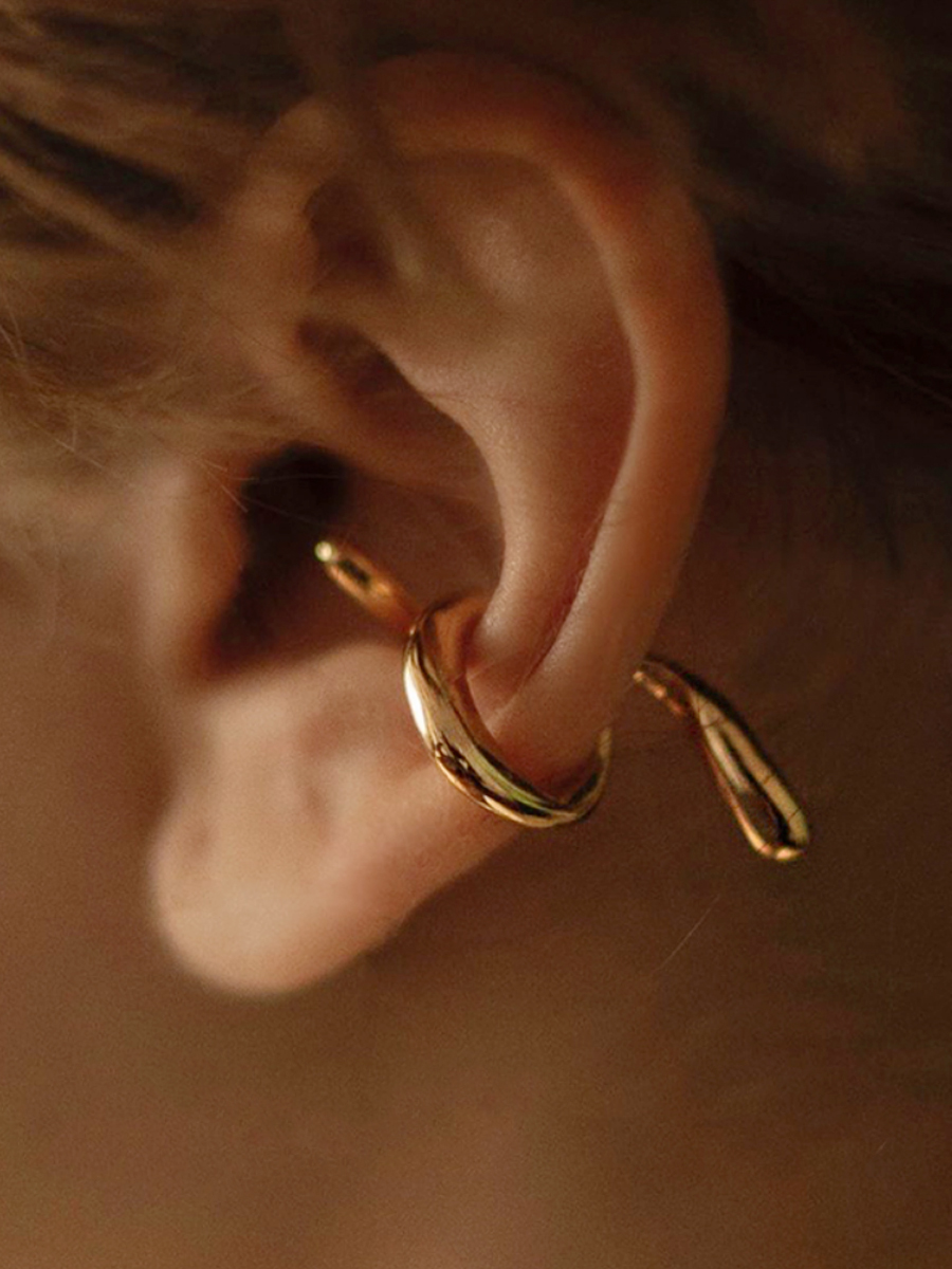 高级感扭曲不规则打结耳骨夹