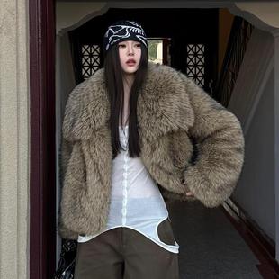 皮毛一体环保狐狸皮草外套女2025新款海宁爆款洋气年轻款冬季短款