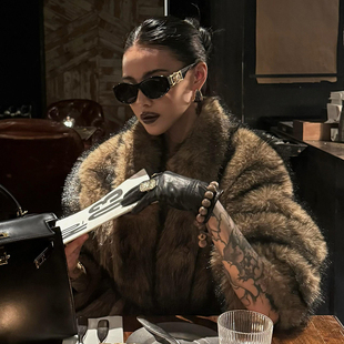 冬季 棕色环保狐狸毛皮草女款 气质年轻款 海宁时尚 毛毛外套 2025新款