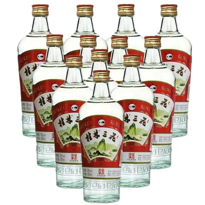 广西特产桂林三花酒38度480ml整箱12瓶桂林牌三花酒米香型白酒图片