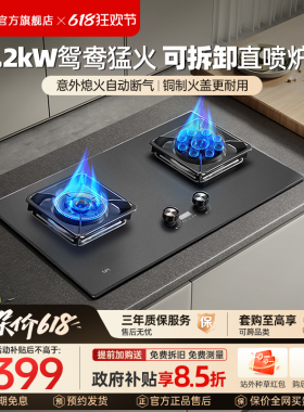 优盟UZ331煤气灶双灶燃气灶家用嵌入式天然气灶台式液化气猛火灶