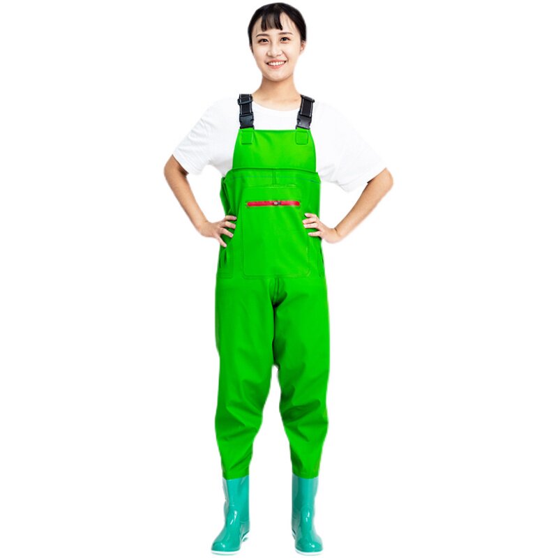 장화 및 장화 원피스 여성용 워터팬츠 하반신 레인부츠 원피스 워터팬츠 워터슈끈 전신 두꺼워 미끄럼 방지