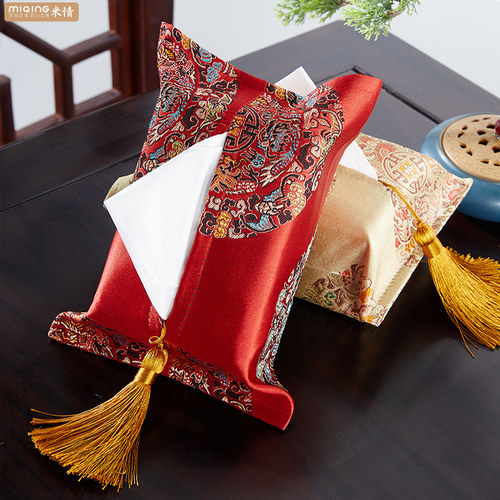 纸巾盒抽纸盒套丝绸绸缎