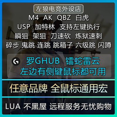 罗技cf鼠标宏usp炼狱支持宏G502雷镭蛇血手宏G102GPW2全鼠标通用