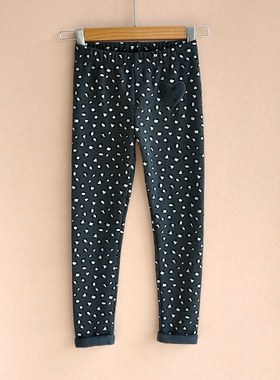 女童加绒打底裤加厚外穿保暖灰色