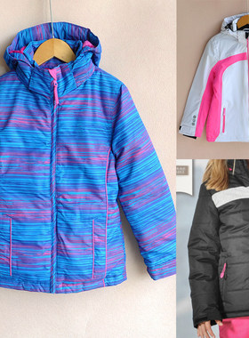 女孩冲锋衣冬季夹棉防风滑雪服