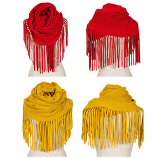 女装流苏毛线围巾成人冬季百搭针织长款加厚围脖保暖青年红色批发