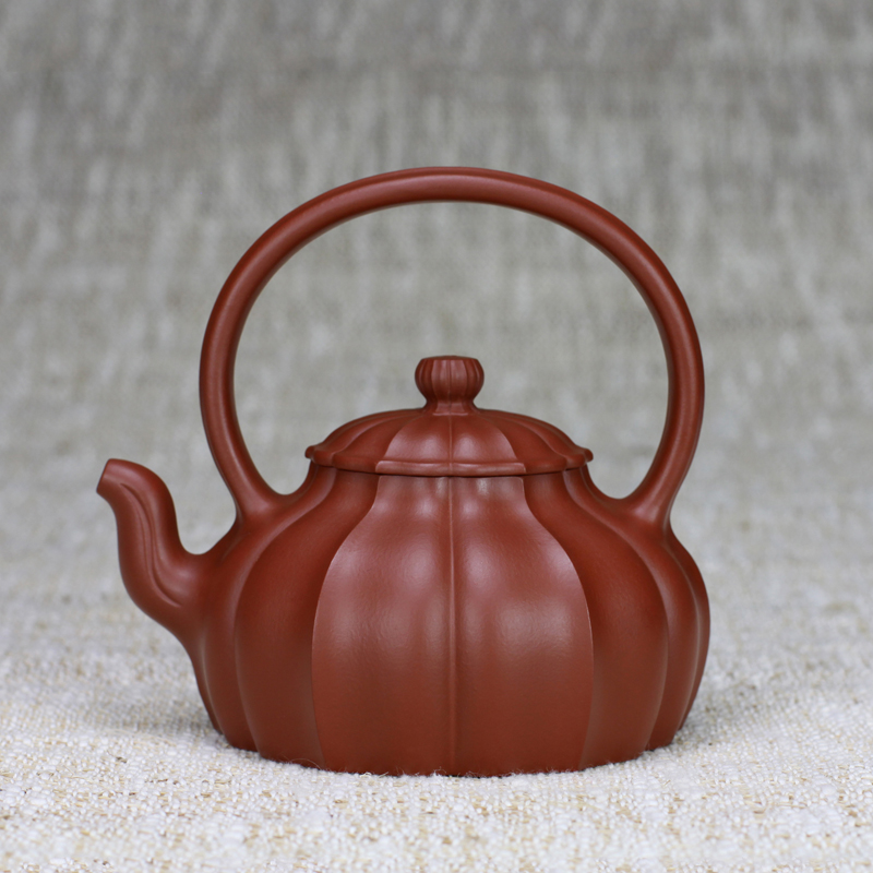 宝菱提梁原矿大红袍王玉芳全手工筋囊证书持壶照紫砂壶