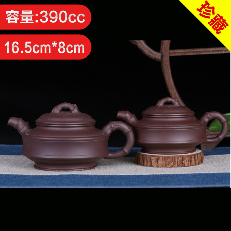 双线竹鼓 全手工高工张雪军 原矿紫泥/底槽青宜兴紫砂壶收藏送礼
