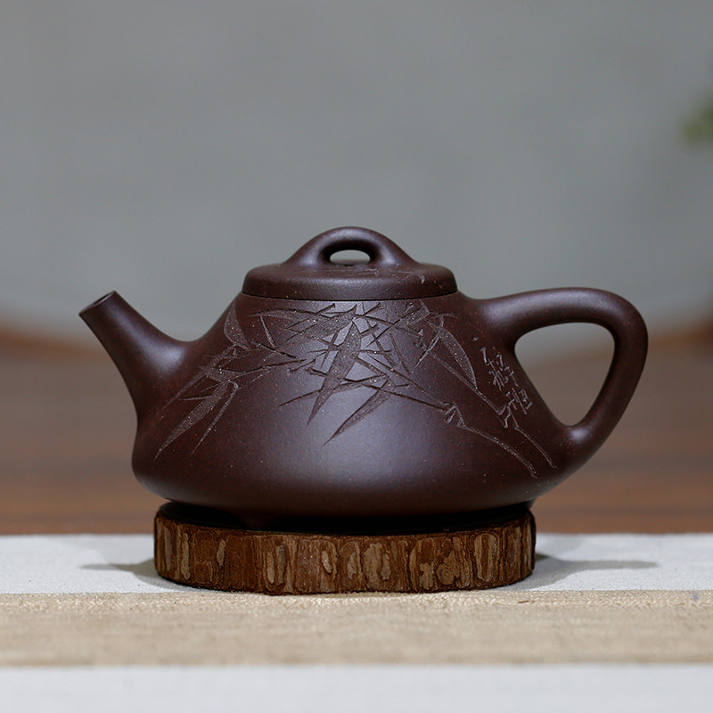 子冶石瓢原矿降坡泥/黑星土名家欧成 纯全手工正宗宜兴紫砂壶茶具