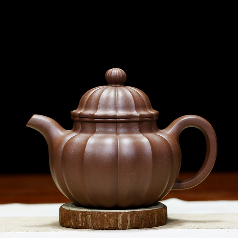 葵掇球原矿底槽清研高葛岳纯全手工宜兴紫砂壶筋纹器中式茶器礼赠