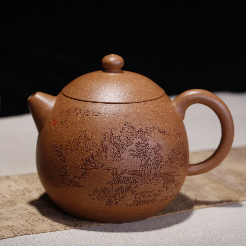 杨礼达全手工 龙蛋壶 原矿稀有五彩段泥名家正品紫砂壶出水好密封