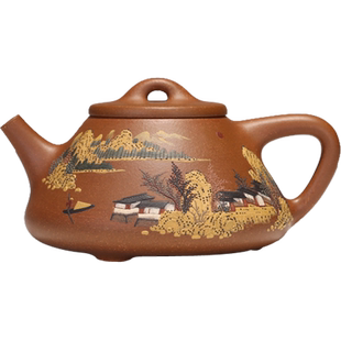 子冶石瓢/茄段/半月 张志清徒弟助工潘晨原矿紫砂精制 泥绘紫砂壶