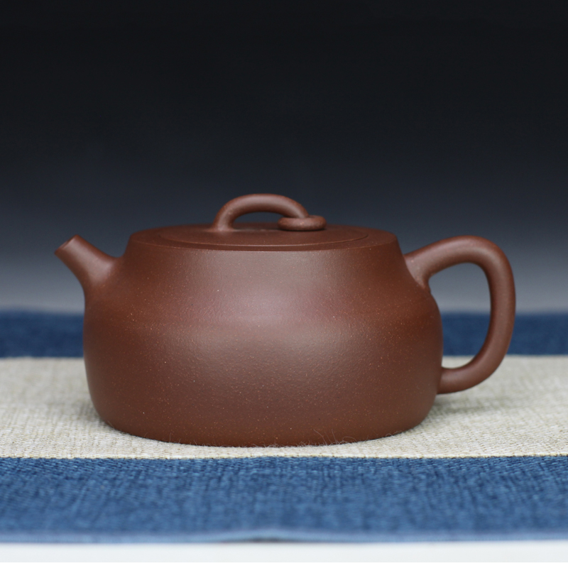 国工范育君全手工圆环原矿底槽青正宗宜兴紫砂茶壶收藏送礼350cc