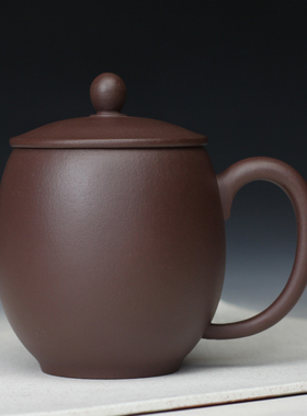 龙蛋盖杯 原矿珍藏底槽青紫泥 宜兴紫砂杯全手工制作可倒立440cc