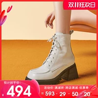 Martens, белые зимние короткие сапоги, ботинки, из натуральной кожи