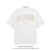 ARESO美式 纯棉休闲短袖 字母贴布刺绣短袖 T恤男女国潮高街情侣夏季