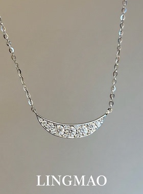 微笑闪钻项链小众高级感轻奢精致