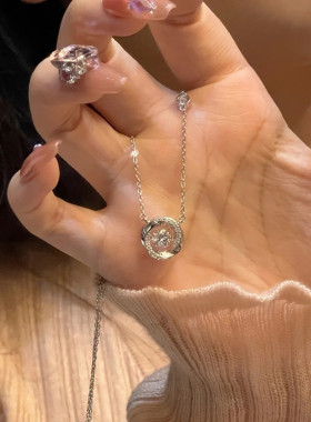 s925纯银莫比乌斯环项链女毛衣链