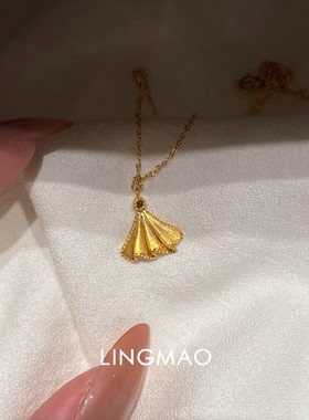 金色小裙摆吊坠项链轻奢气质百搭