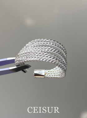 冷淡风极简韩系多层线条戒指小众