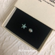 S925纯银蓝色海星贝壳迷你耳钉度假风设计感百搭小众耳饰轻奢简约