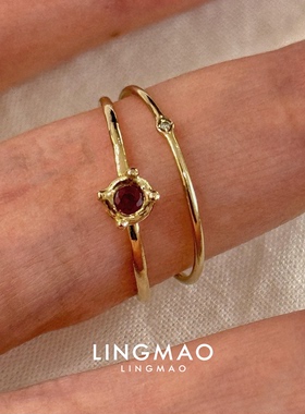 极细款mini金色素圈戒指百搭时尚