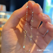 金色橄榄珠小方块手链女千金感简约中古高颜值手饰品高级感不掉色