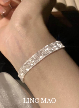 复古缎面小米珠手链轻奢小众精致