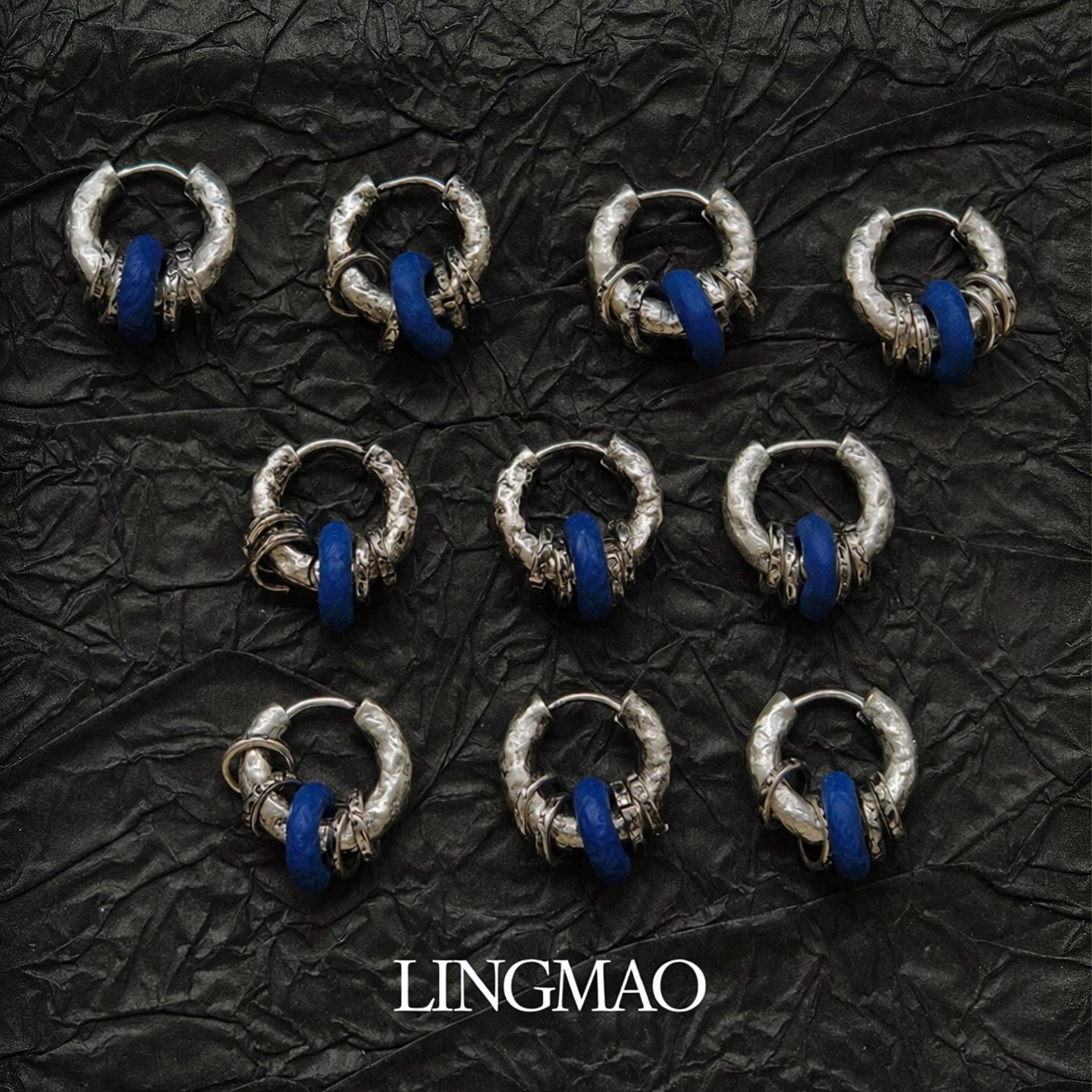 中古仿青金石耳环女2026新款爆款高级感轻奢复古清冷感耳钉耳饰女