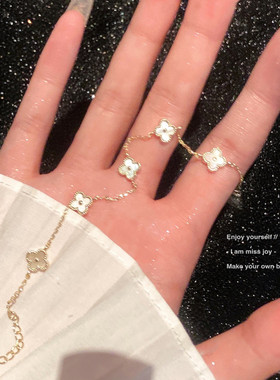 高级感仿白贝母四叶草手链不掉色