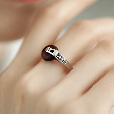 时来运转血珀平安扣铜钱偏财戒指