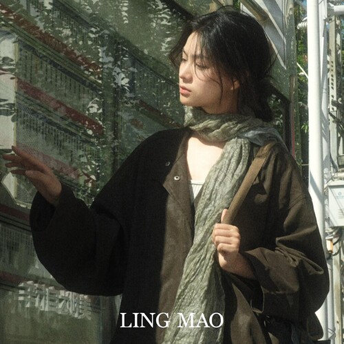 抹茶绿碎花丝巾女复古文艺风小众
