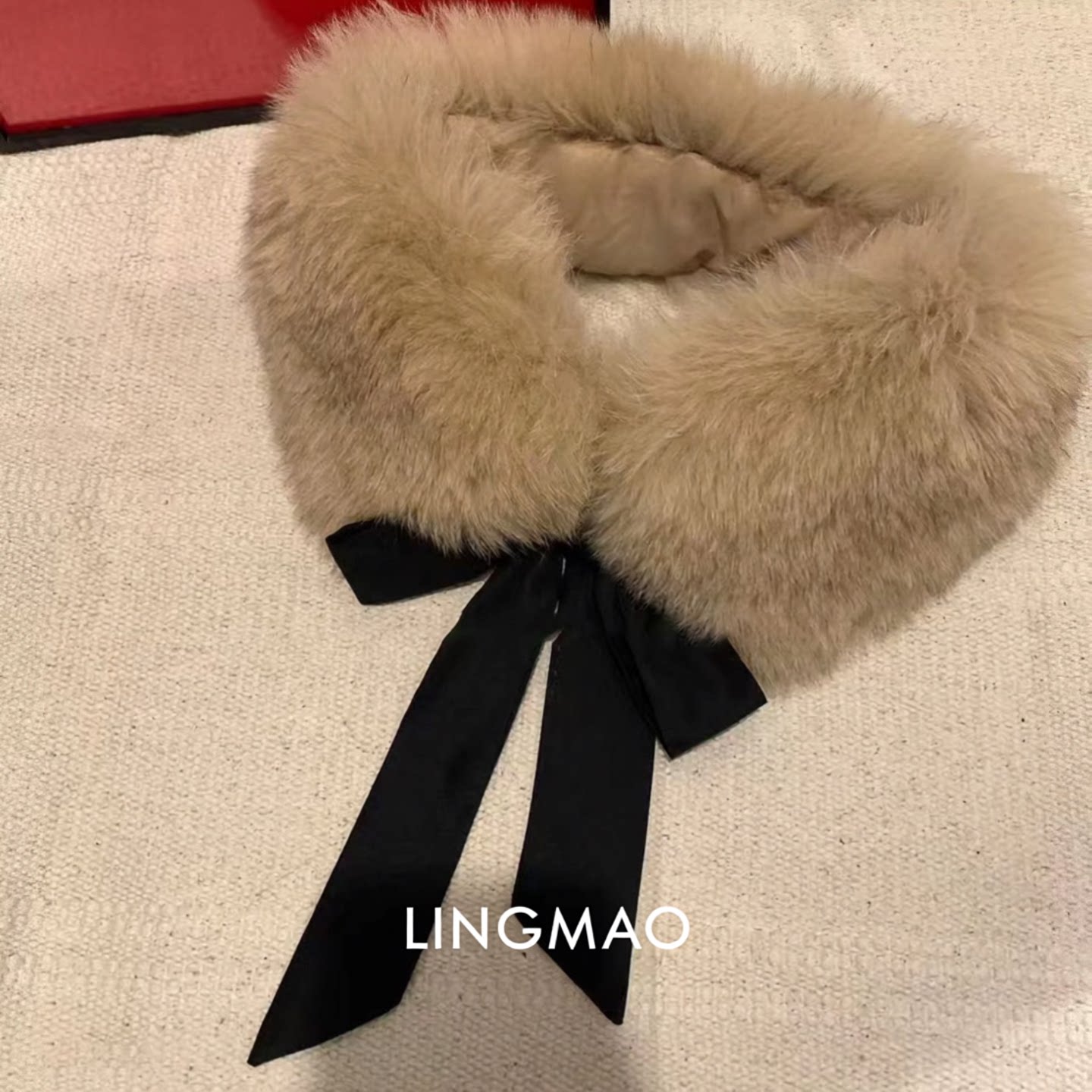 千金感！可系带貂毛围脖冬季毛领子围巾百搭保暖加厚高级感小领巾