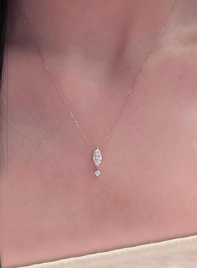 高保色爆闪水滴项链轻奢小众高级