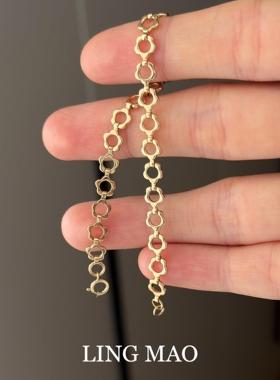 vintage中古风镂空小花手链轻奢