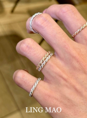 极细麻花素圈戒指高级感轻奢小众