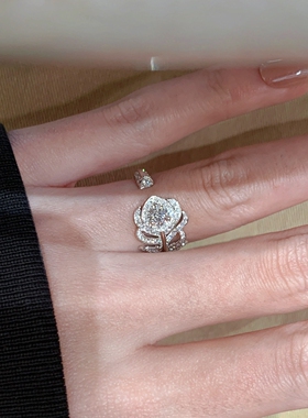 清冷感爆闪满天星羽毛戒指高级感