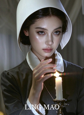 烛守清魂莫德斯塔cos白色修女帽