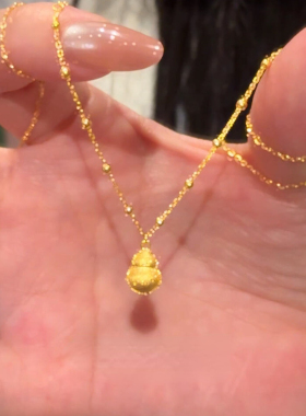 新中式金色葫芦吊坠项链轻奢高级