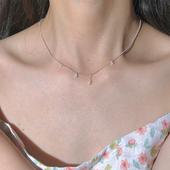 通体S925银水滴流苏项链轻奢小众气质锁骨链女高级感2023新款 爆款