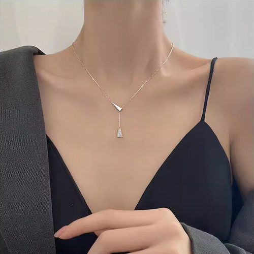 法式简约流苏几何项链女轻奢小众