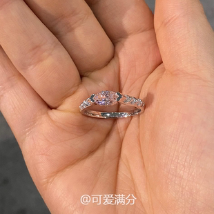 清冷感粉色仿马眼钻戒指女小众设计高级感食指戒2025新款爆款指环