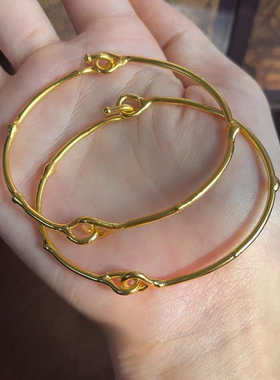 S925纯银环环相扣金树枝细款手镯