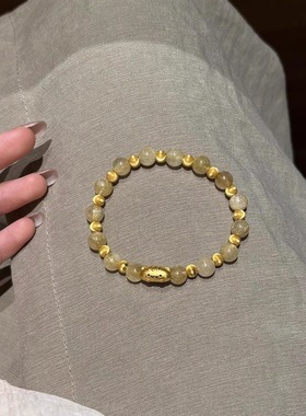 新中式金色法棍猫手串复古高级感