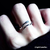 冷淡风爆灵蛇开口戒指精致百搭指环轻奢小众食指戒简约气质时尚 感