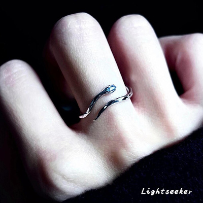 冷淡风爆灵蛇开口戒指女精致百搭