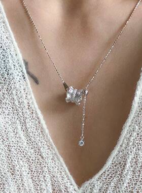 银色裙摆简约气质项链女精致百搭