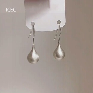 拉丝金属感小银豆耳环女2025新款爆款高级感耳钉轻奢小众气质耳饰