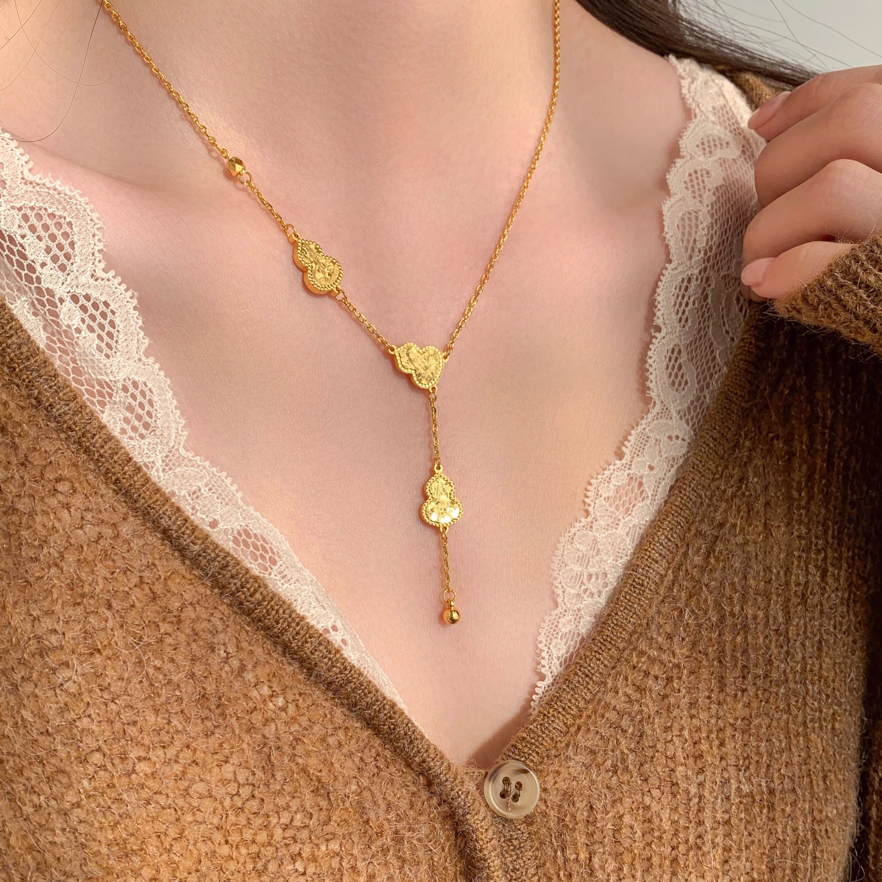 新中式金色碎冰冰福禄葫芦项链吊坠女款2025新爆款五福手链高级感,饰品/流行首饰/时尚饰品新,项链,淘宝优惠券,粉丝福利购,淘宝优惠卷